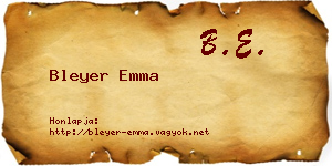 Bleyer Emma névjegykártya